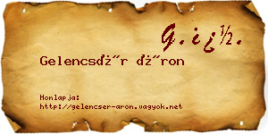 Gelencsér Áron névjegykártya