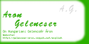 aron gelencser business card