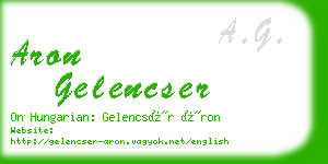 aron gelencser business card